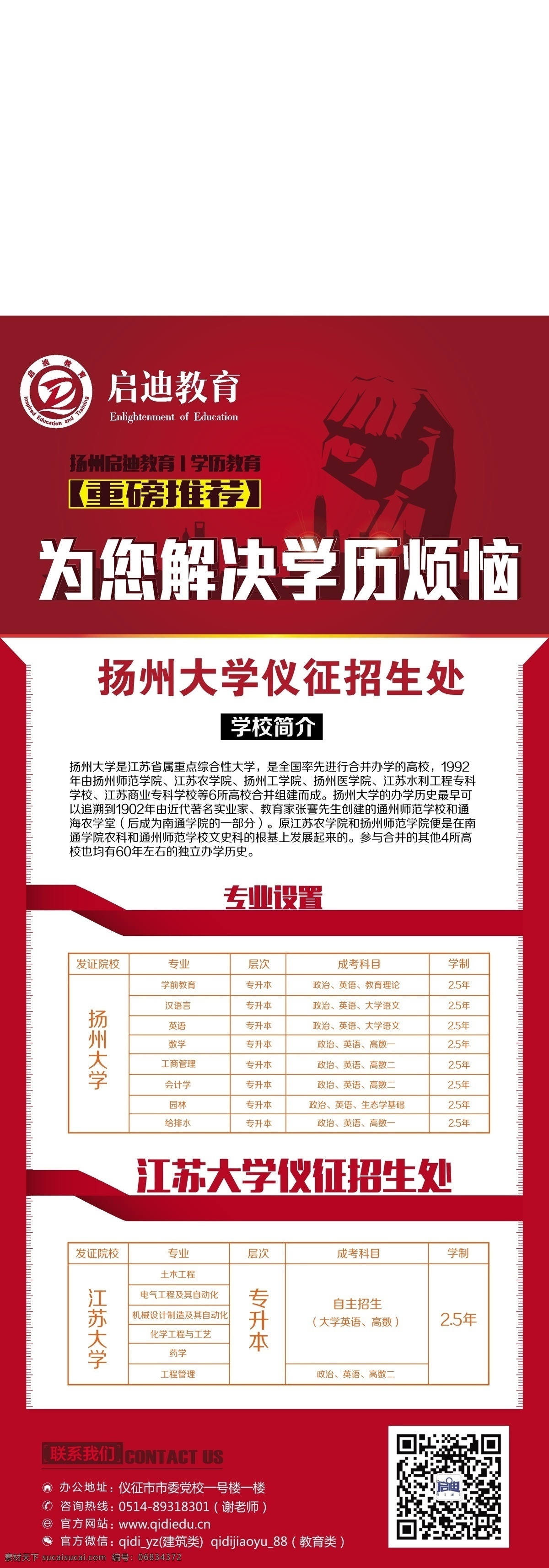 成人 学历 展架 高清 文件下载 启迪 教育 推荐 红色 大学学历招生 专业推荐重磅 解决学历烦恼 专业设置 原创设计 原创展板