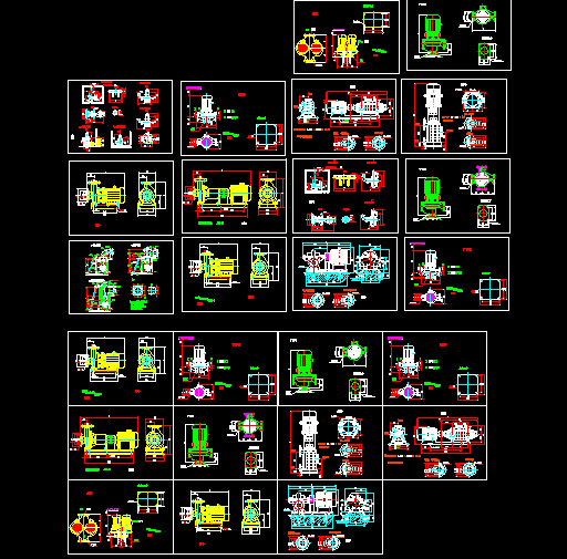 水泵 图纸 大全 cad dwg文件 化机 管道 水泵图纸 cad素材