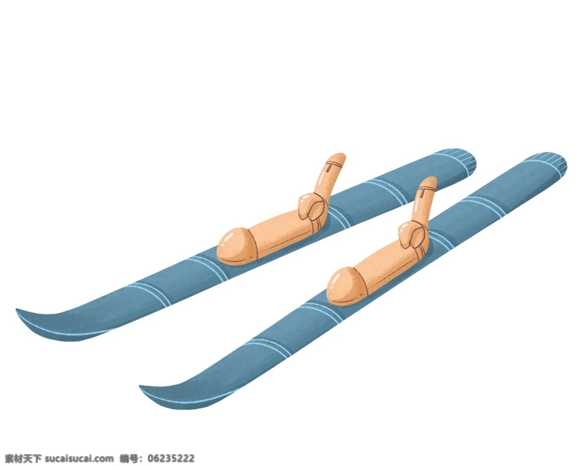 蓝色 雪橇 手绘 插画 蓝色的雪橇 漂亮的雪橇 手绘雪橇 卡通雪橇 精美雪橇 滑雪工具雪橇 雪橇装饰