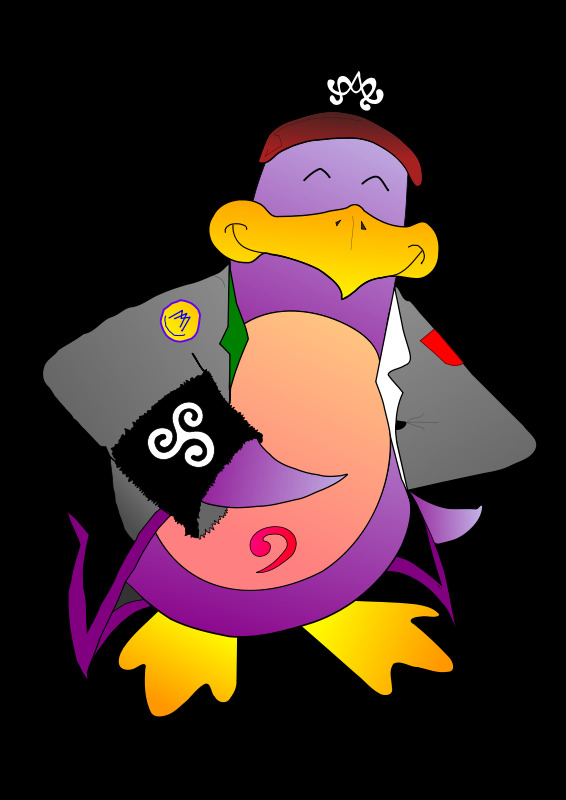 pingouingadzarts linux 动物 卡通 鸟 企鹅 晚礼服 特征 紫色的 插画集
