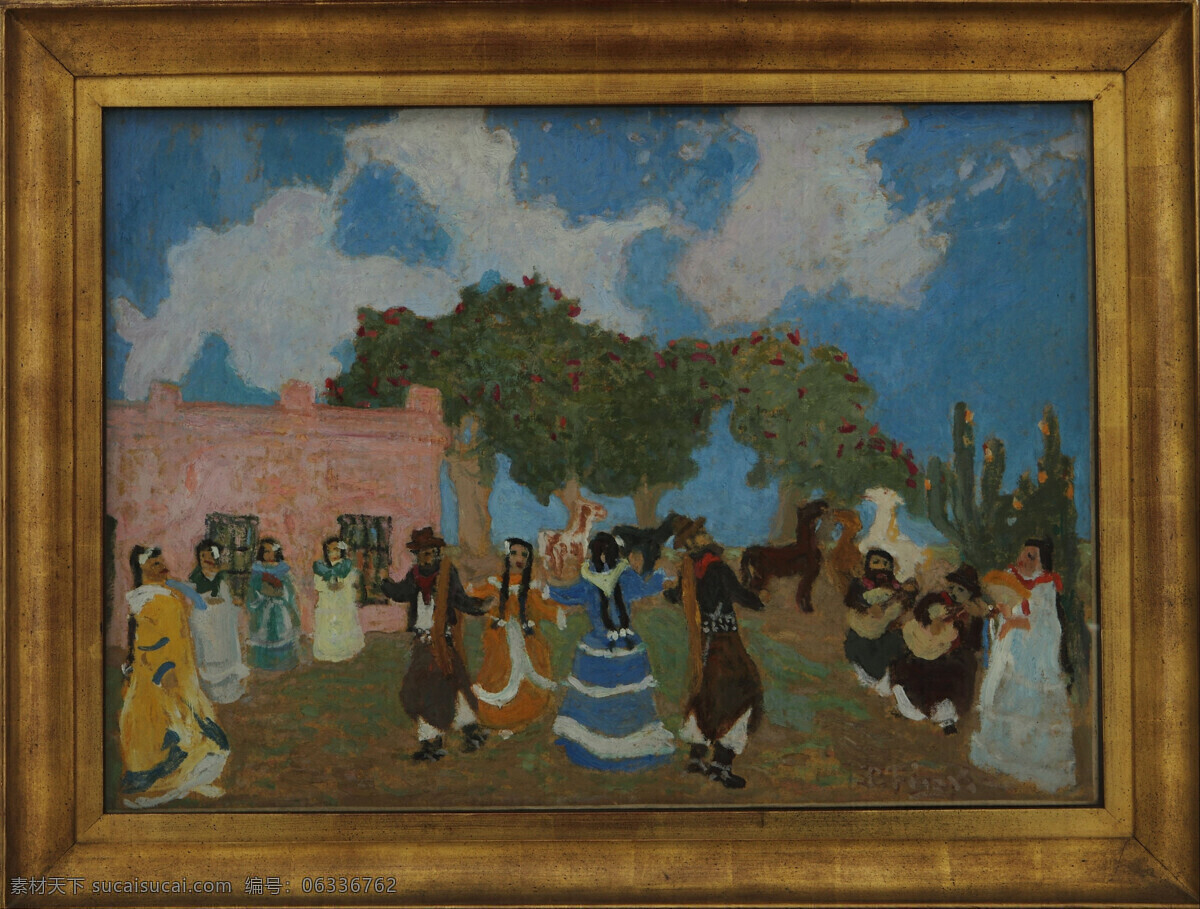 油画免费下载 绘画书法 人物 色彩 文化艺术 西方 油画 广场的舞蹈 psd源文件