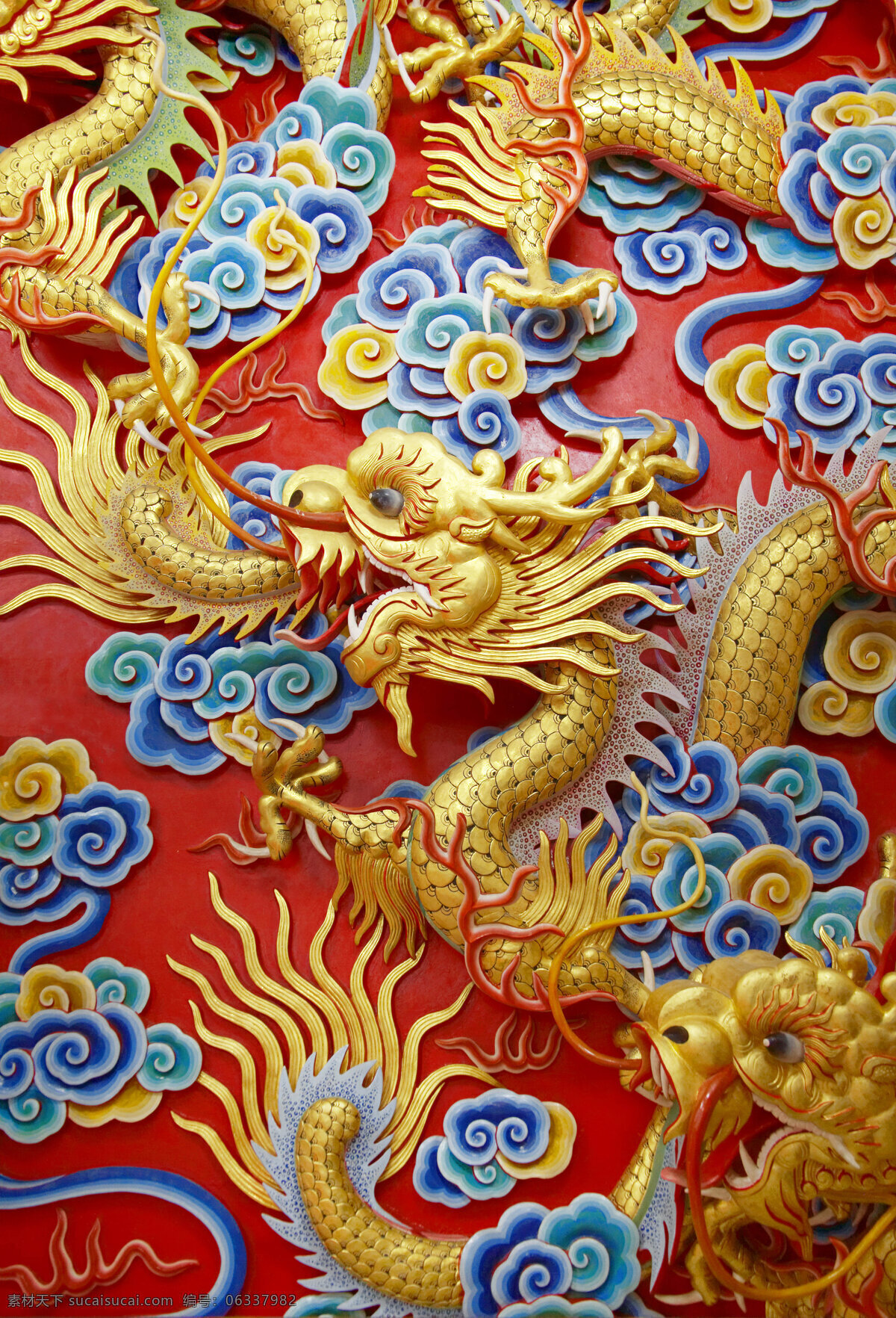 金龙背景墙 传统 艺术 中国 装饰 幻想 黄金 宗教 雕像 红色 古代 龙纹 背景