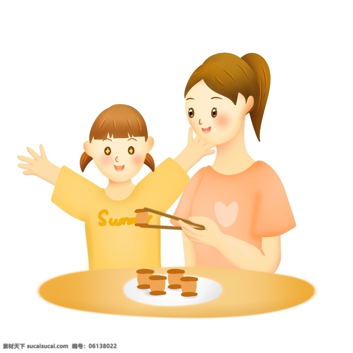 二十四节气 立秋 贴 秋 膘 吃 肉 习俗 夏季 贴秋膘 吃肉 短袖 夏天 可爱