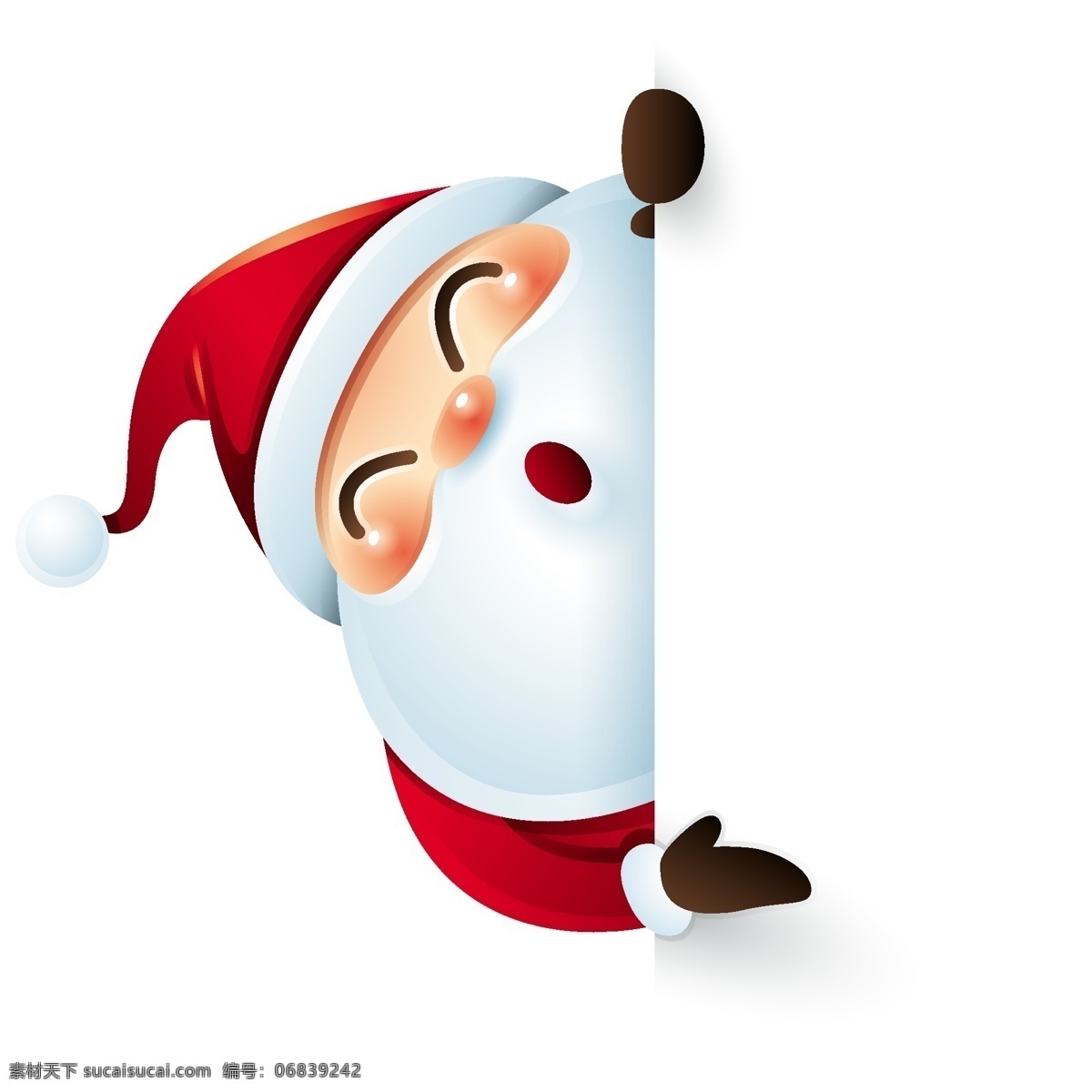 可爱 圣诞节 老人 矢量 卡通 红色 白胡子 人物 形象 节日 装饰
