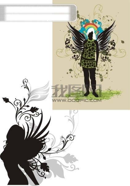 款 翅膀 女性 花纹 矢量 矢量图 矢量人物