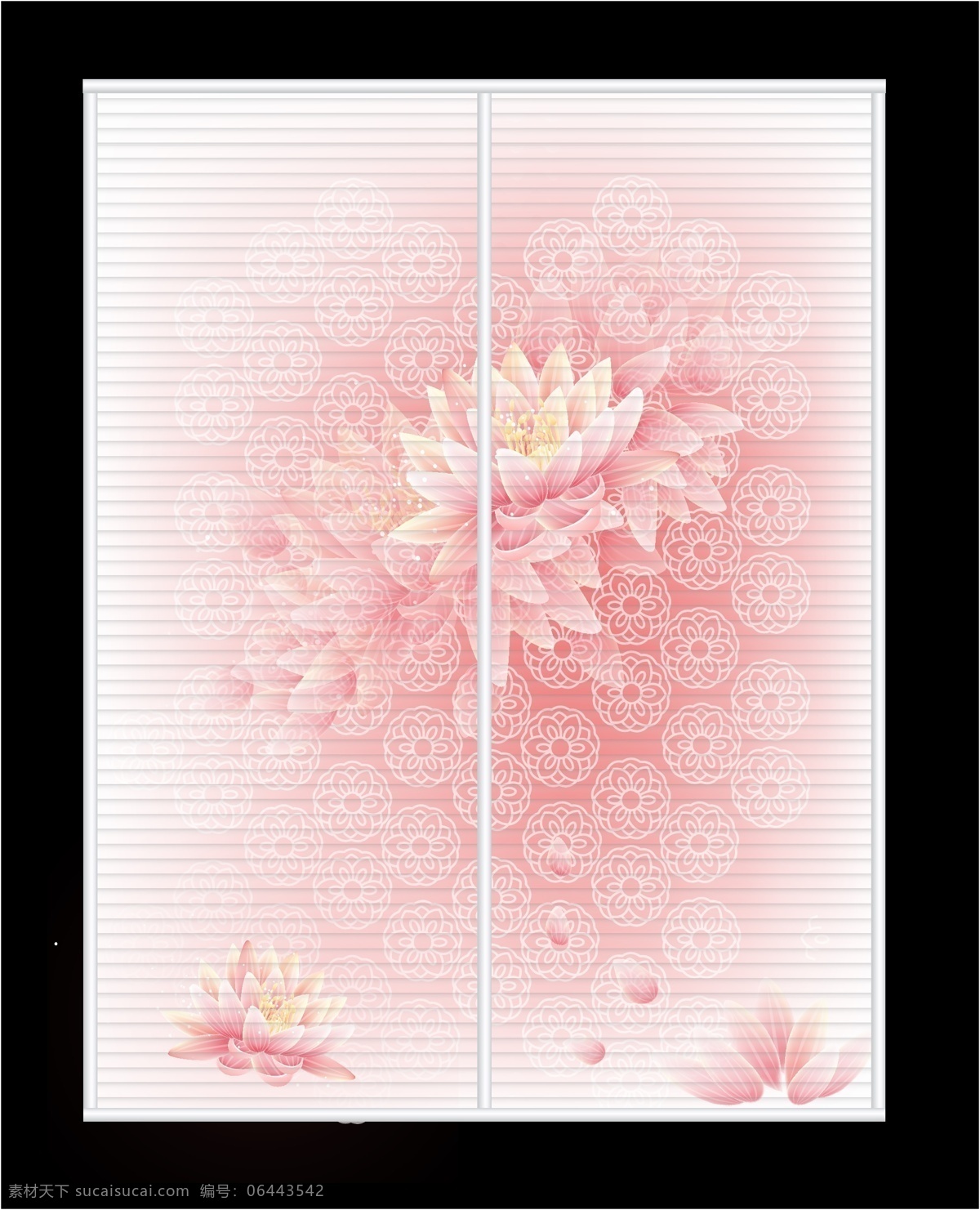 荷花 百叶窗 底纹 粉红 荷花模板下载 荷花矢量素材 花纹 线条 移门 波浪板 移门图案 矢量 矢量图 其他矢量图