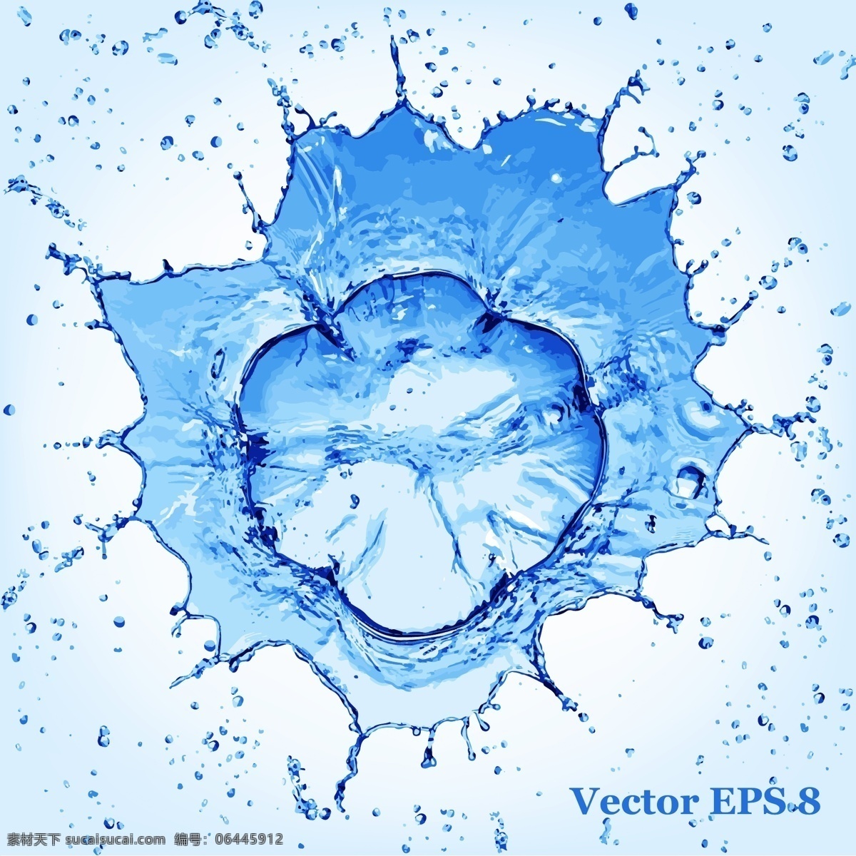 水花 水珠 透明 晶莹 浪花 water 背景底纹 蓝色水花 水滴 矢量