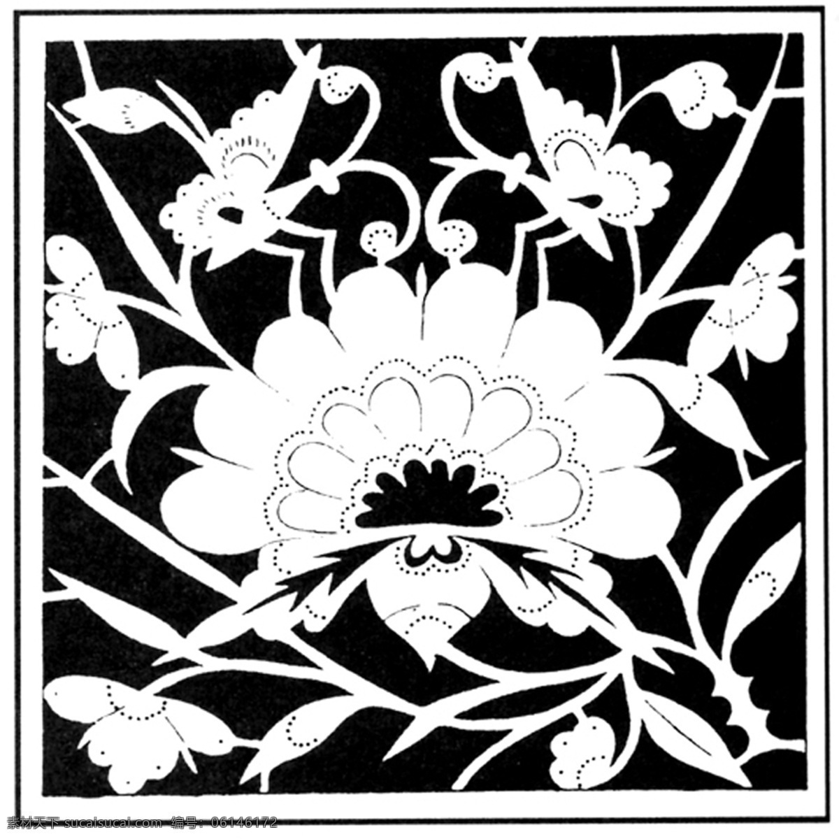 花草图案 现代 花纹 现代花纹 设计素材 现代图案 装饰图案 书画美术 白色