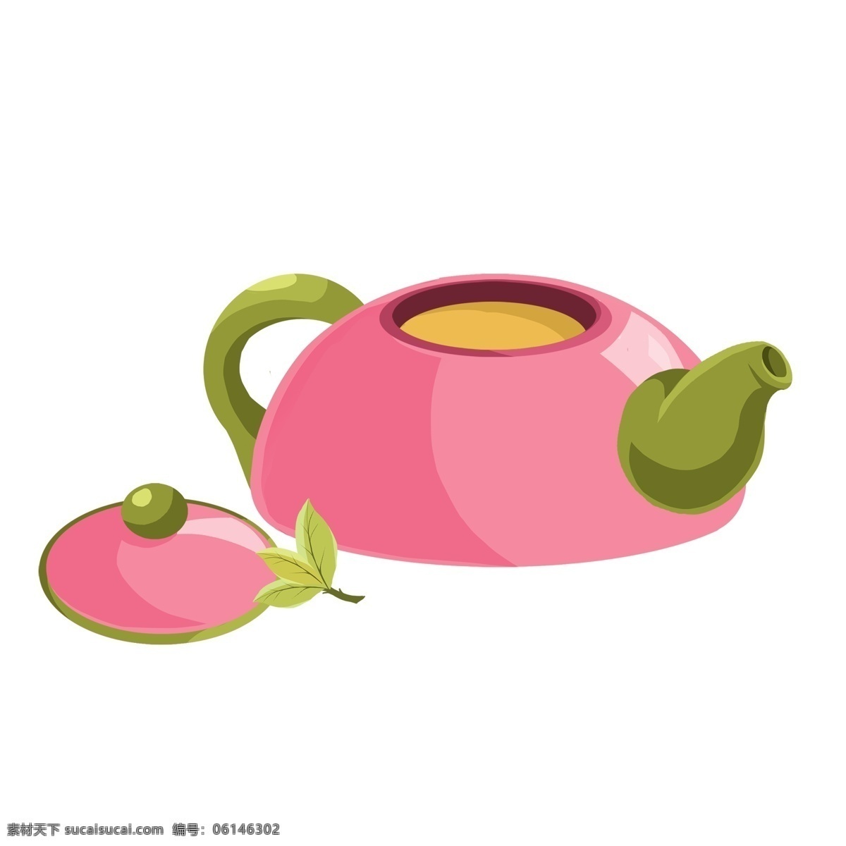 手绘 茶具 元素 茶壶 茶杯 瓷器 下午 茶 下午茶