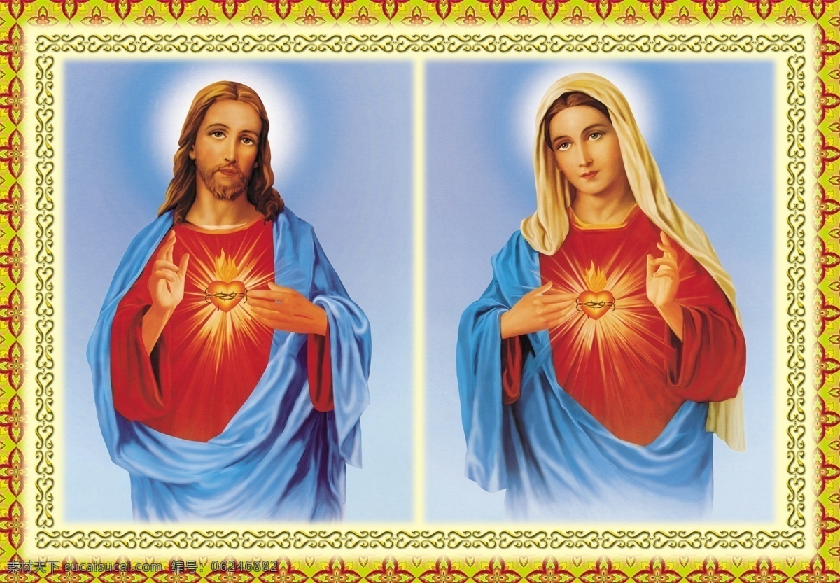 天主教 圣母 圣心 耶稣 分层 源文件库