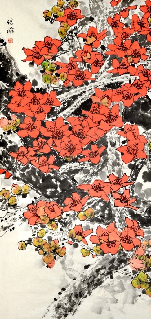 英雄花开 美术 中国画 花卉画 花木 木棉花 国画艺术 绘画书法 文化艺术