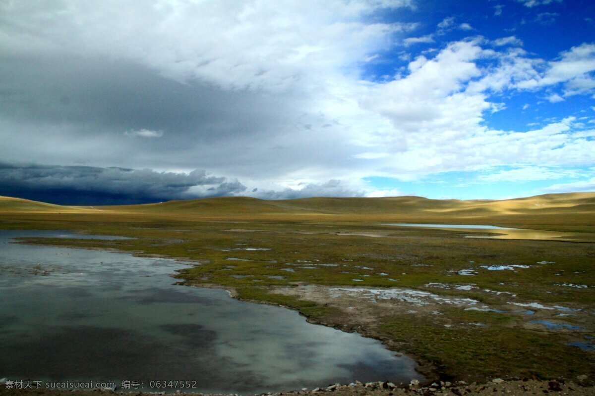 西藏草原 西藏 雪山 树木 河水 白云 高原 宁静 绿树 远山 国内旅游 旅游摄影
