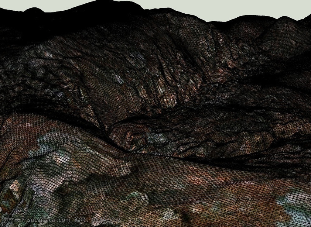 山地3d模型 山谷 山沟 山石 石头 石块 悬崖 峭壁 地形 地貌 三维 立体 skp模型 poss 造型 精模 3d模型精选 其他模型 3d设计模型 源文件 skp