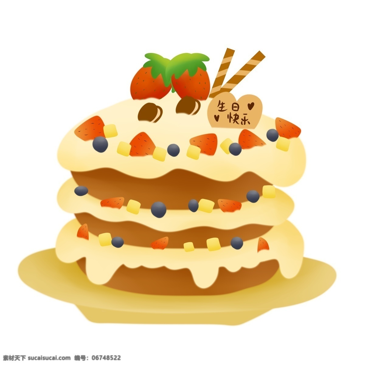 生日 快乐 水果 千 层 蛋糕 生日快乐 水果蛋糕 草莓 蜡烛 生日贺卡 装饰 祝福 奶油蛋糕 定制蛋糕 甜品