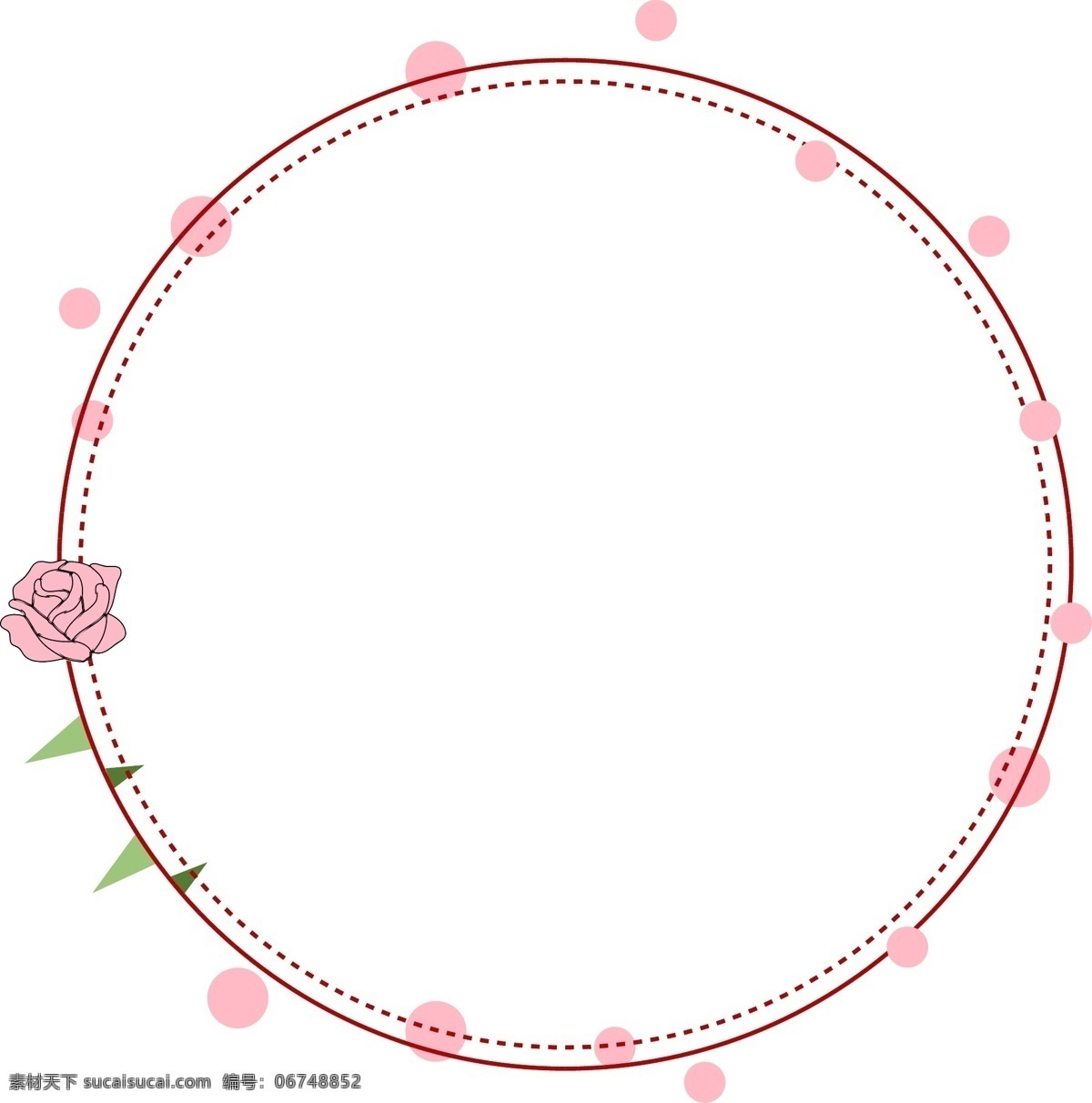 情人节 圆圆 边框 圆圆的边框 卡通插画 情人节边框 简易边框 边框插画 框架插画 红色的边框