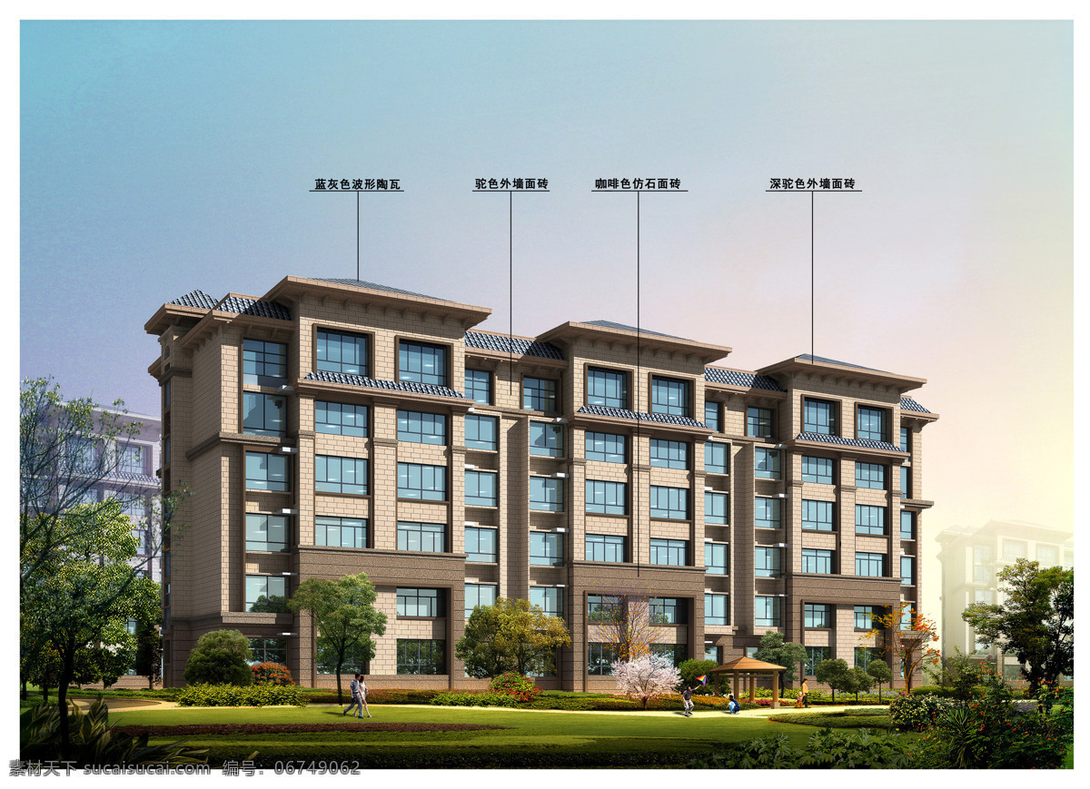 花园洋房 效果图 商品房 小区 洋房 住宅楼 花园小区 自然景观 建筑园林