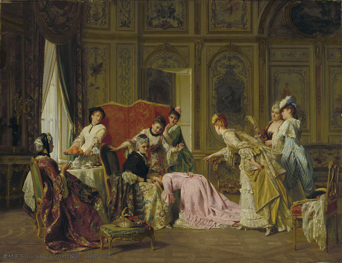 查尔斯 路易斯 鲍格涅特作品 英国画家 贵族之家 客厅 女士们 悔改的女儿 19世纪油画 油画 文化艺术 绘画书法