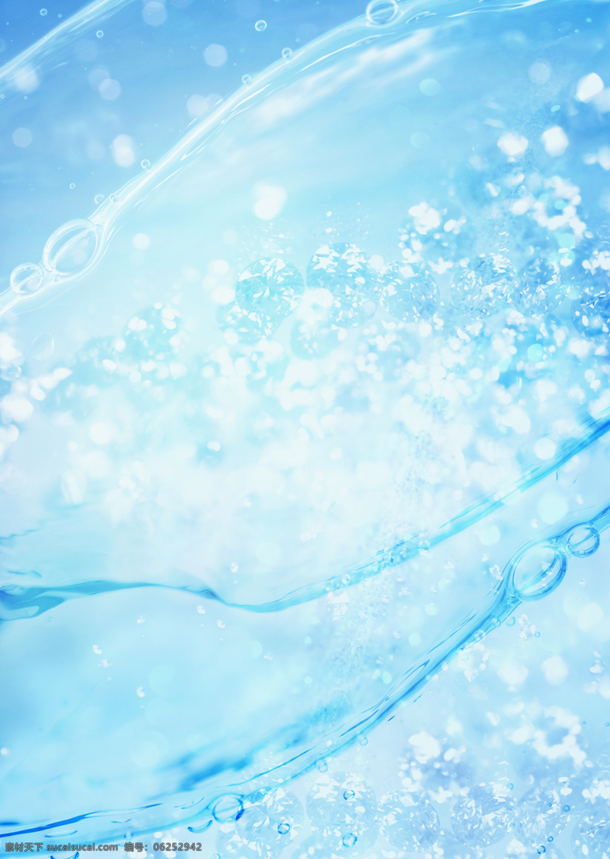 清澈水纹 泉水 水珠 冰块 清凉 水晶 蒙胧 背景底纹 底纹边框 设计图库 背景