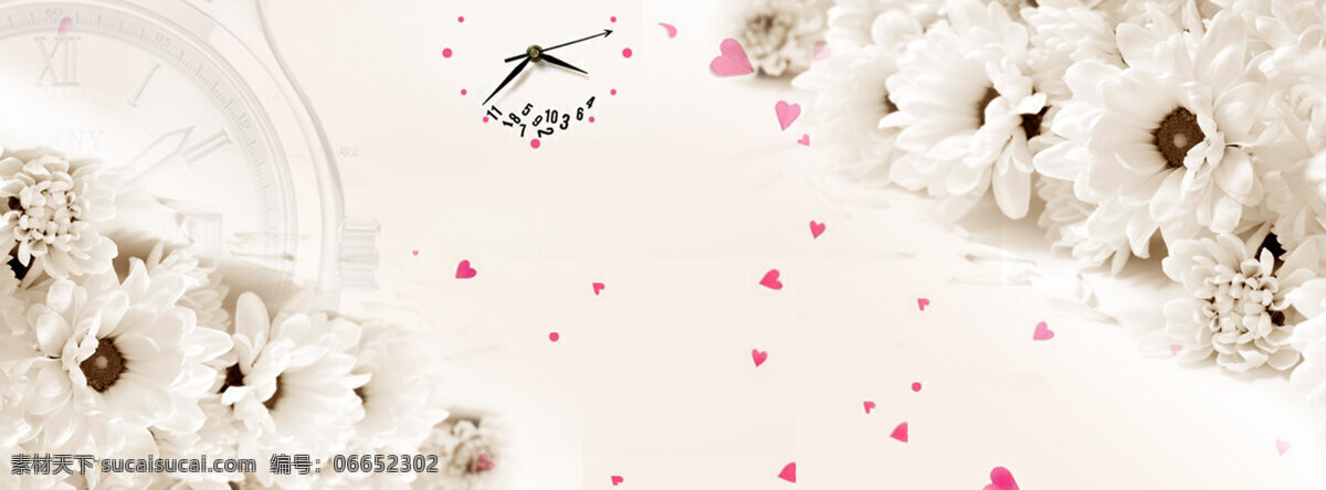 清新 唯美 白色 花朵 背景 banner 白色花朵 红色花瓣