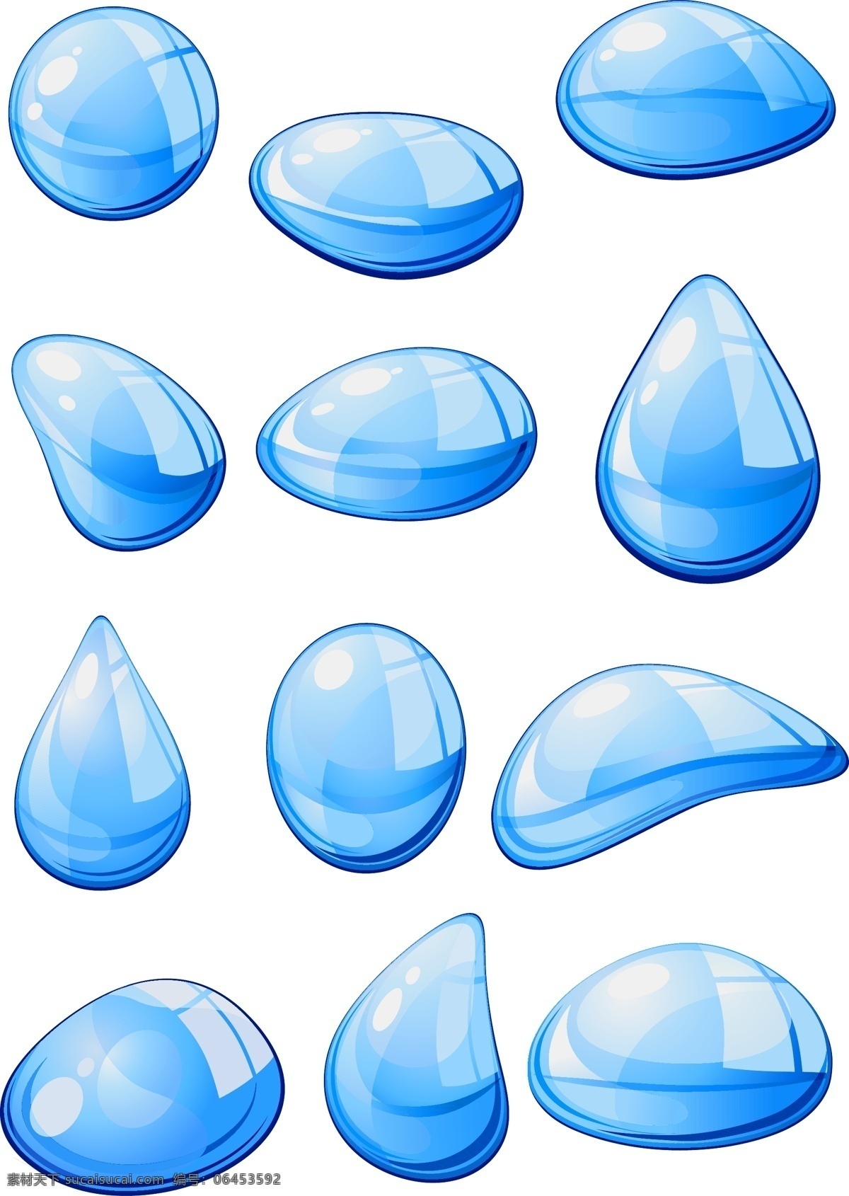 蓝色水珠水滴 动感 水珠 水滴 蓝色 矢量 图标字母数字 标志图标 其他图标