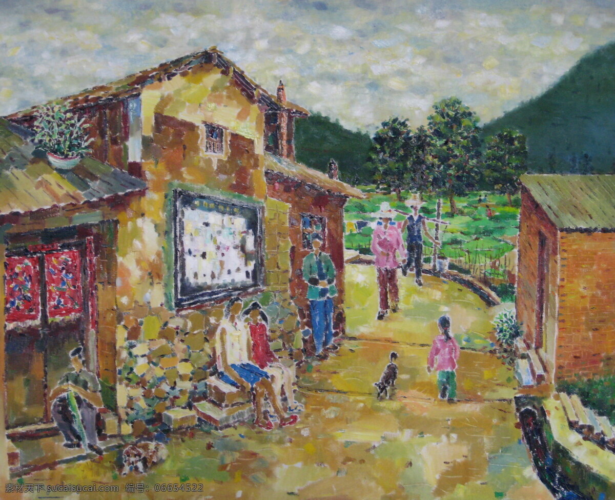 高清油画画稿 风景乡村 油画大图 油画画稿 风景油画 油画风景 写真油画 写实油画 油画 绘画书法 文化艺术