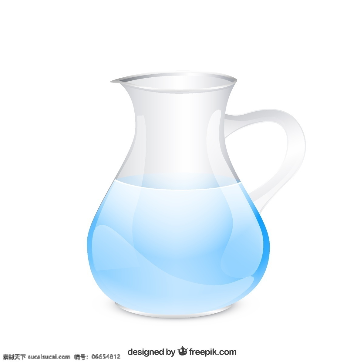 透明 玻璃 水壶 矢量 容器 水 白色