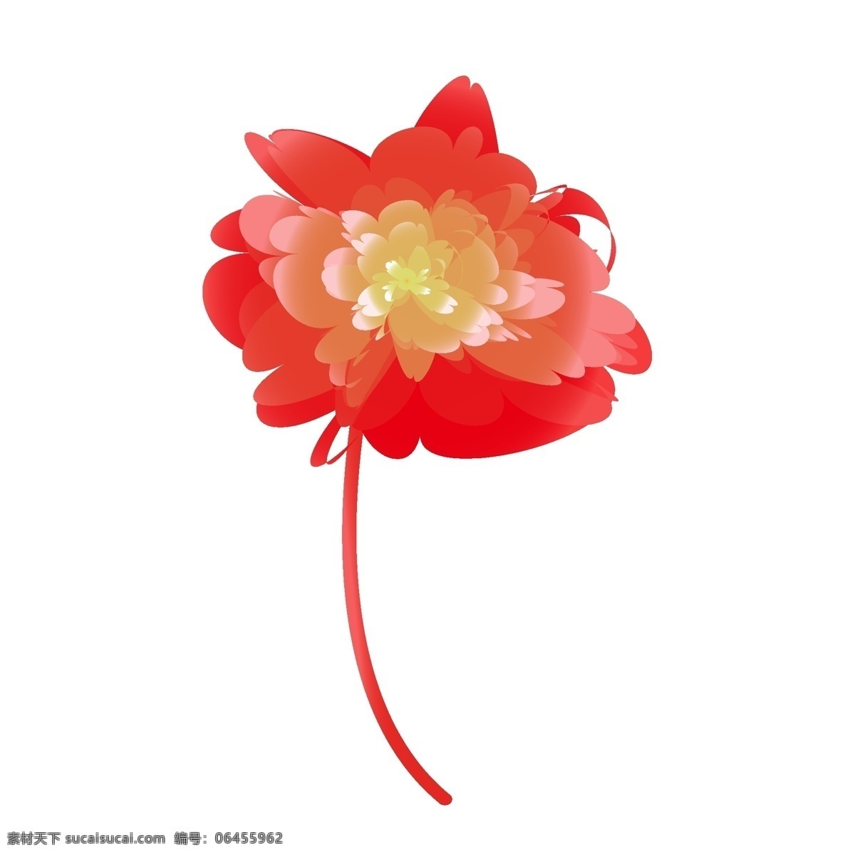原创 红色 绚烂 花朵 效果 装饰 元素