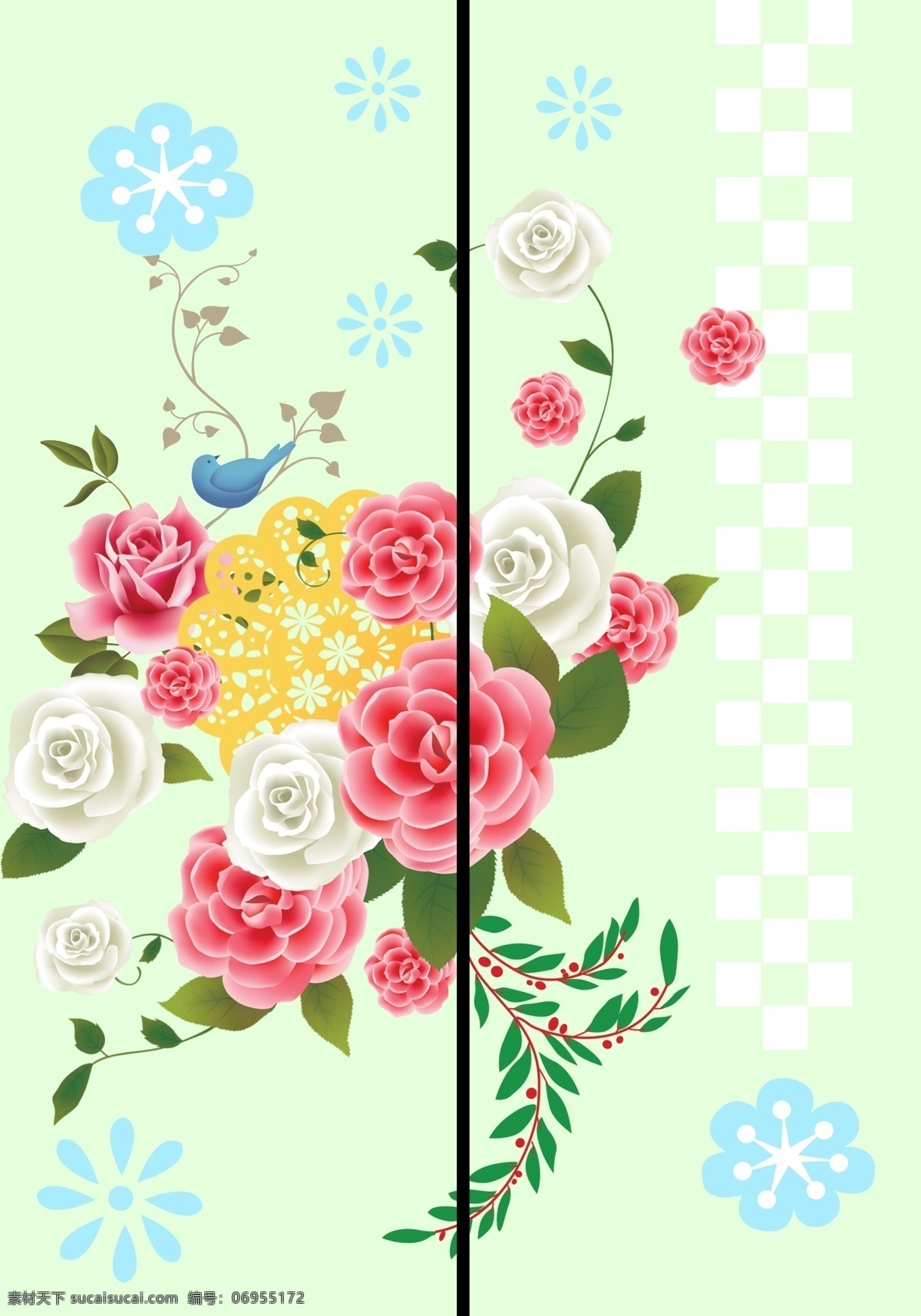移门 花 背景 底纹 广告设计模板 花纹 玫瑰 鸟 小花朵 移门花 叶子 移门图案 源文件 家居装饰素材