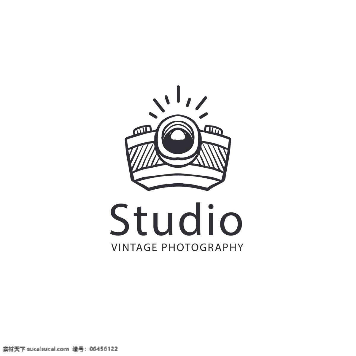 studio 黑白 色调 抽象 相机 logo模板 拍照 商标 摄影工作室 logo