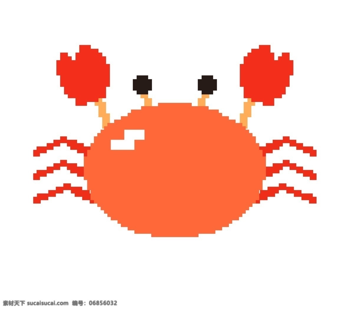 卡通 红色 螃蟹 像素 画 一只螃蟹 卡通螃蟹 红色螃蟹 像素画 螃蟹像素画 只 海鲜