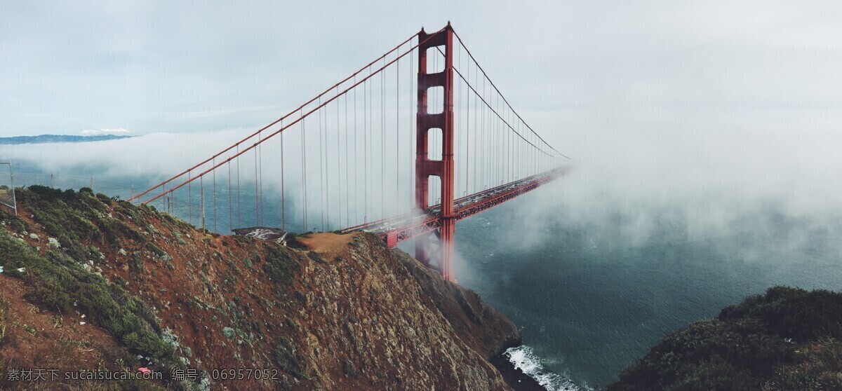 旧金山大桥 旧金山 大桥 对称 复古红 桥 旅游摄影 人文景观