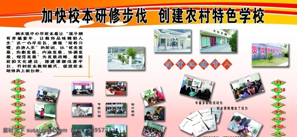 校本研修 学校 教研 学生 老师 学校制度 专家引领 联片教研 展板模板 广告设计模板 源文件