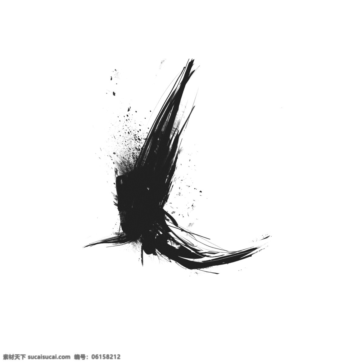 水彩 黑色 大雁 飞翔 中国画 卡通 手绘 创意 灰色 泼墨 个性 特点 墨水 画法 中国风