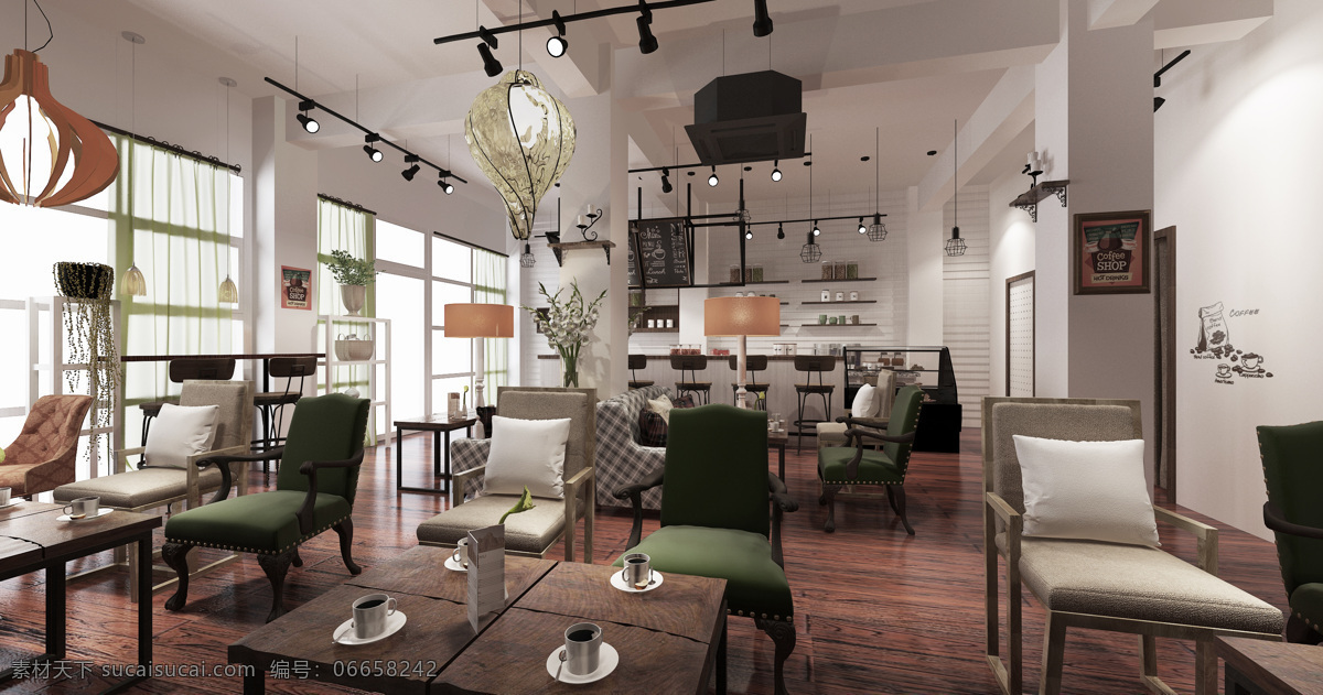 咖啡店 现代 工业风 室内设计 店铺设计 环境设计