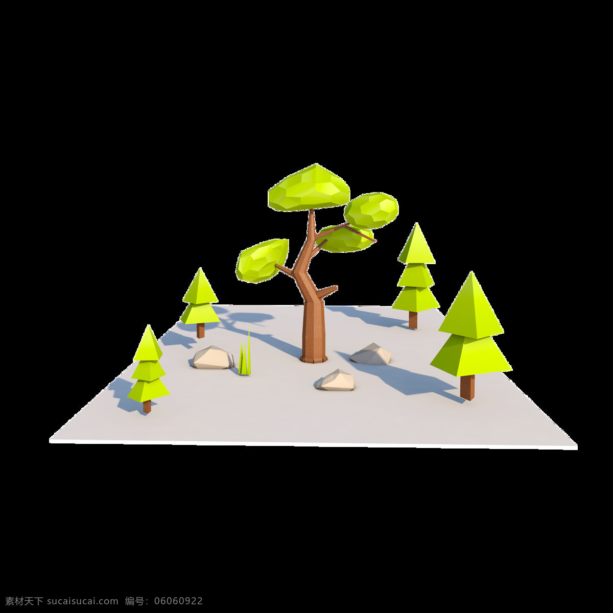 c4d 字体 3d 树 绿树 卡通 立体 3d立体树 雪山 3d树免抠 立体场景 app绿树 c4d绿树