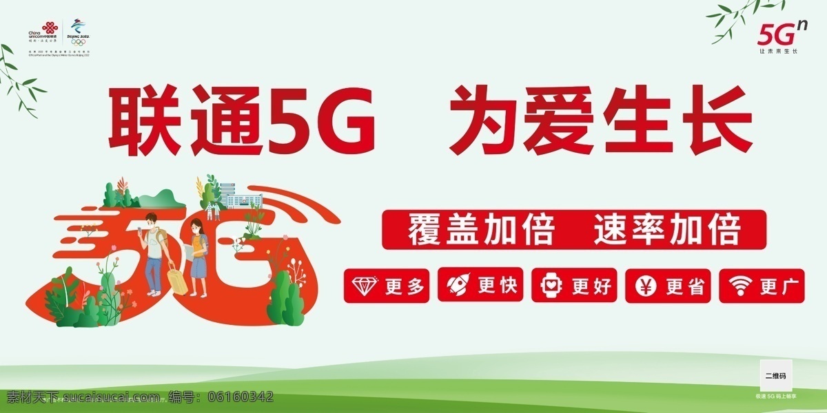 联通素材 中国联通 联通logo 5g 绿色 展板 红色5g 健康出行 医院 医生