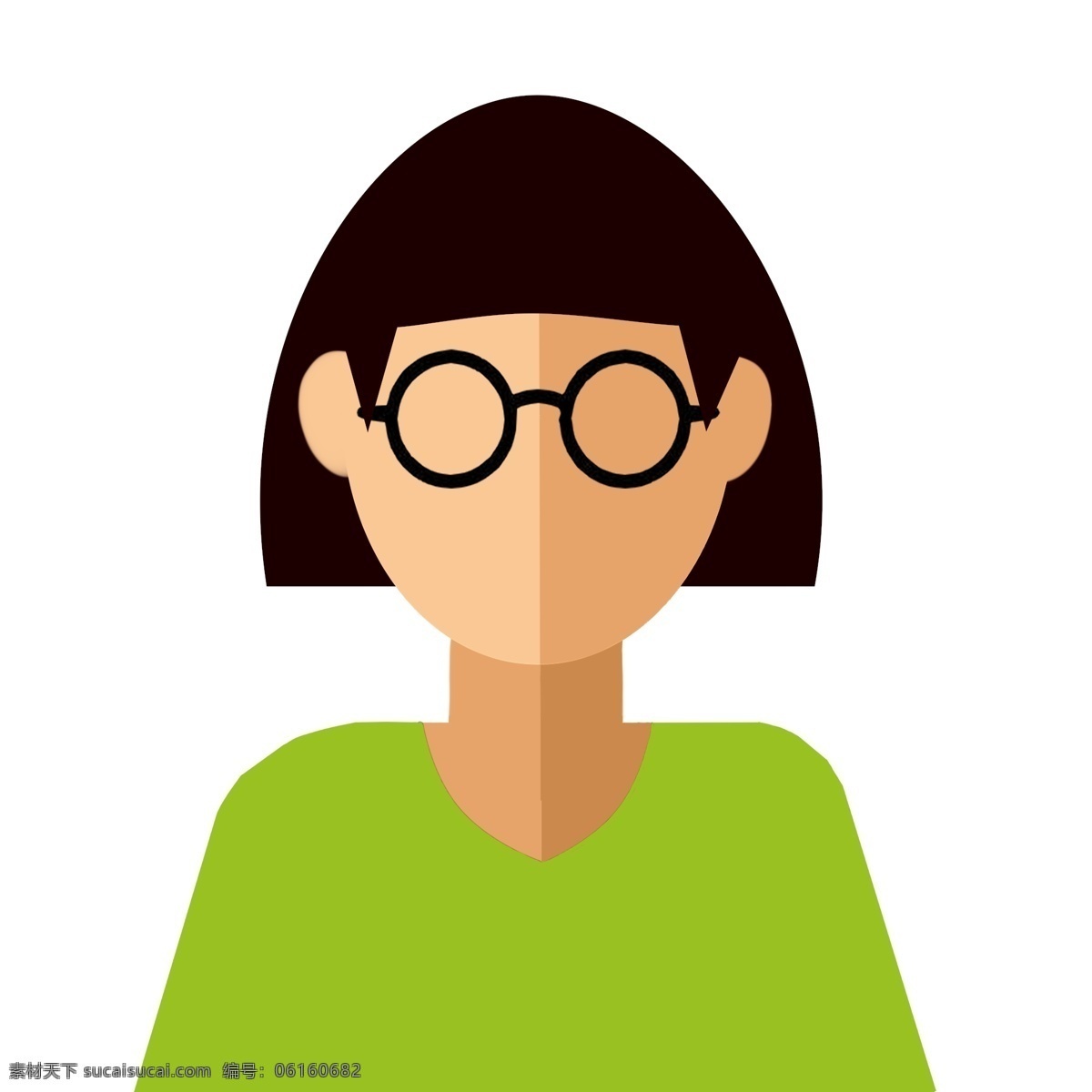 绿色 衣服 扁平化 老师 老师插图 戴眼镜的老师 绿色衣服 扁平化老师 穿