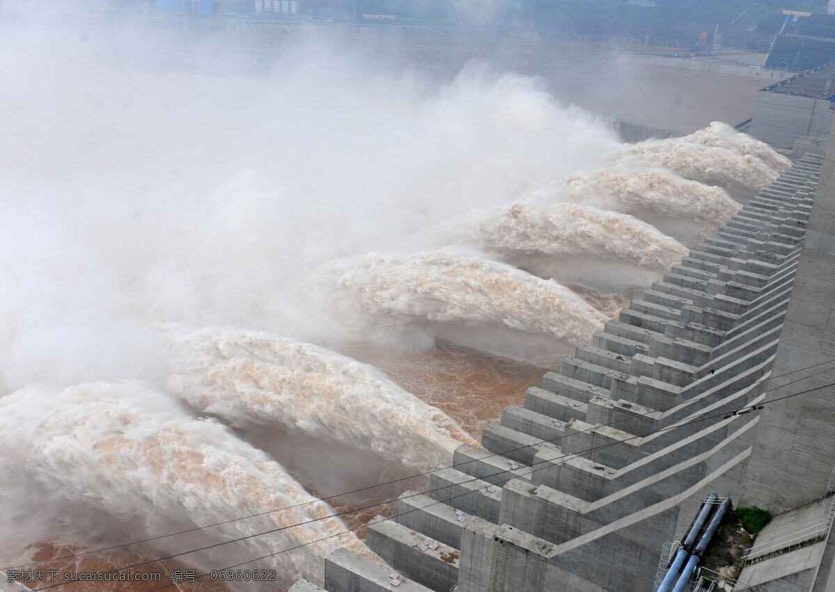 山峡大坝 泄洪 发电 洪水 工业生产 现代科技