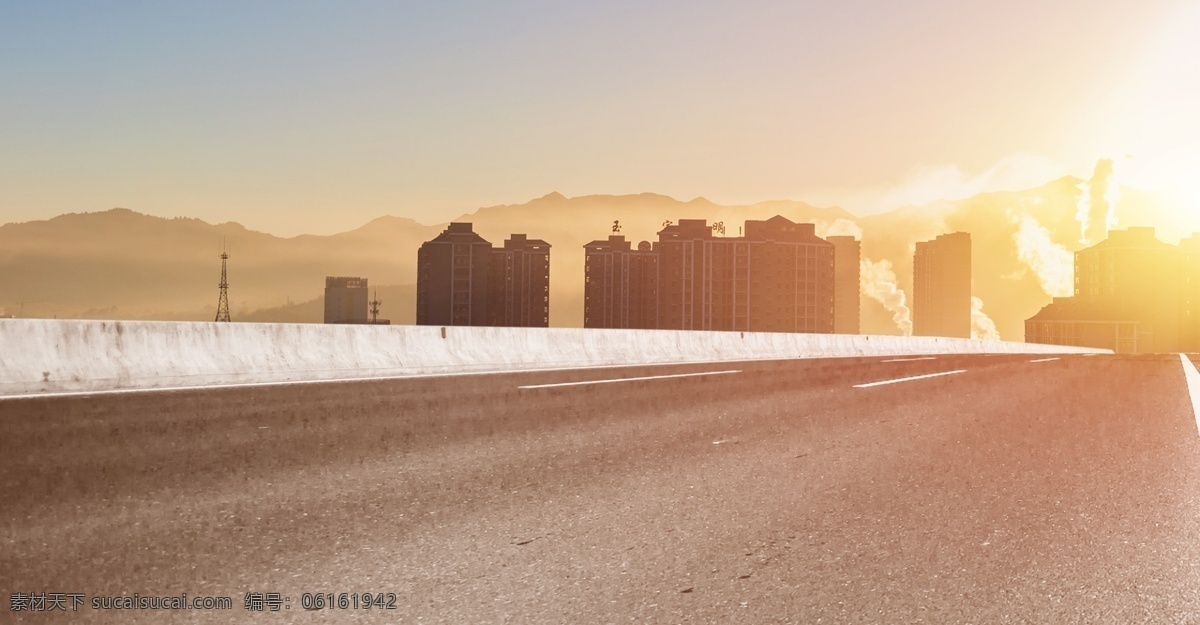 创意 合成 大气 路面 背景 公路 马路 路 汽车 蓝天 白云 创意合成 背景海报 科技 道路