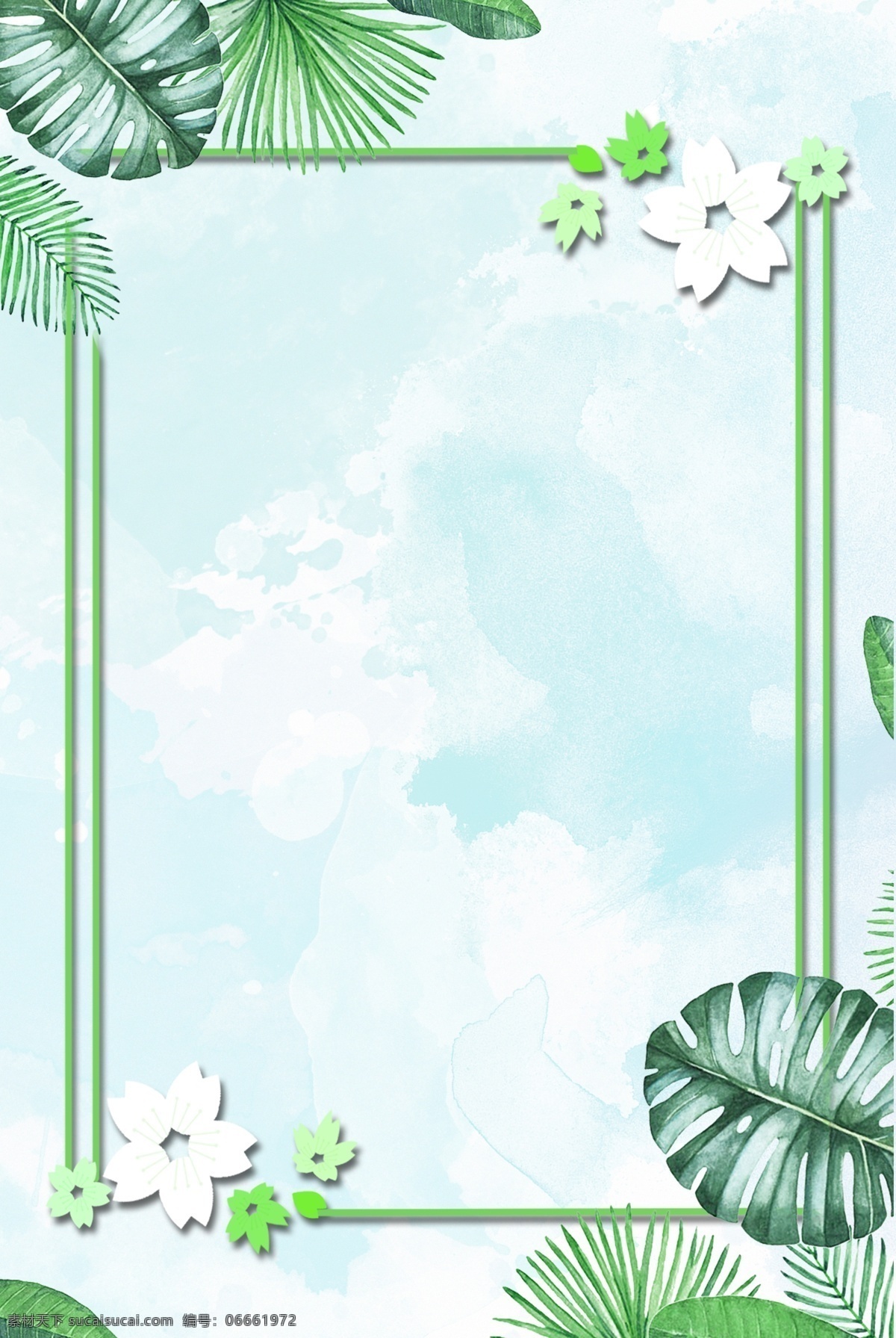 夏季 植物 上 新 背景 夏季植物背景 电商 上新 唯美 冰爽 夏季冰爽背景 绿色