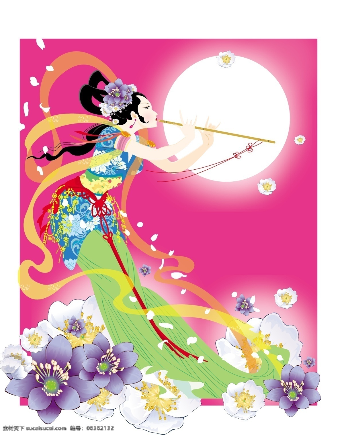 漂亮 嫦娥 矢量图 嫦娥奔月 中秋 中秋海报 中秋节设计 中秋礼品 中秋矢量图 中秋素材 其他海报设计