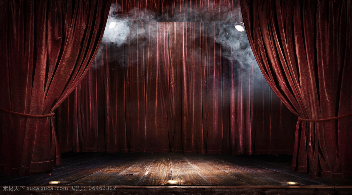 舞台 上 烟雾 舞蹈 红色 帘子 布料 地板 舞台上的烟雾 其他类别 生活百科