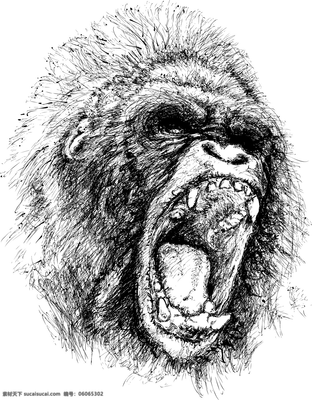 超酷大猩猩 金刚猩猩 金刚 大猩猩 超酷 头像 刺青 纹身 平面素材
