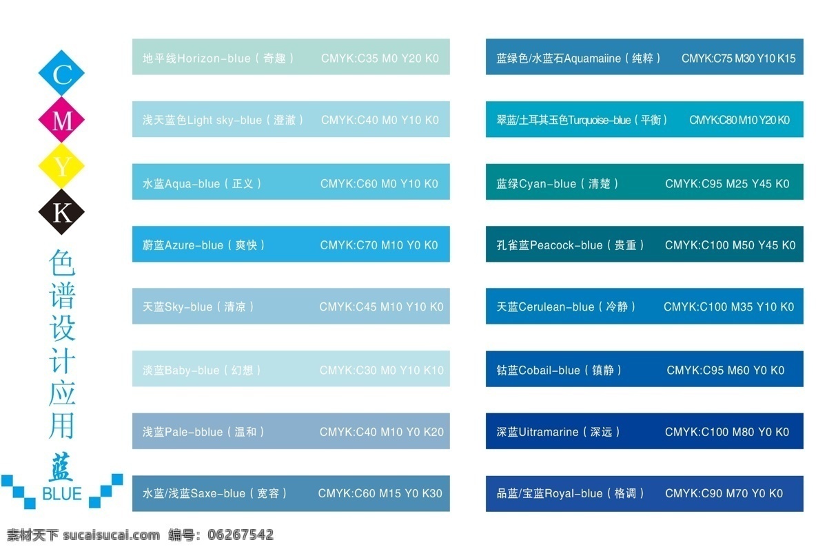 色 值 表 色值表 蓝色 各种蓝色值 蓝色对比 色谱应用 设计常用色 色值寓意 分层