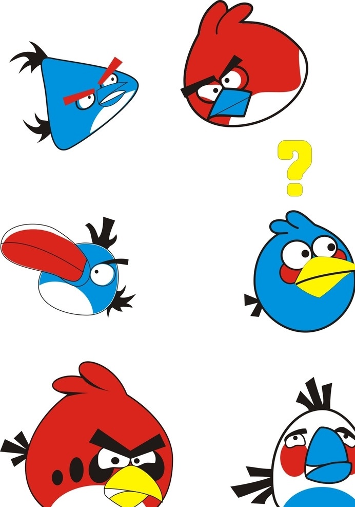 愤怒的小鸟 鸟 鸟儿 愤怒的 矢量图 矢量 卡通 动物 生物世界 鸟类