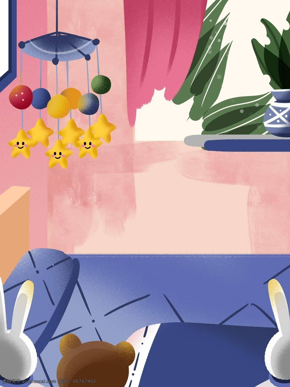 彩色 卡通 房屋 手绘 背景 房间 儿童房 创意 装饰 设计背景 海报背景 简约 图案