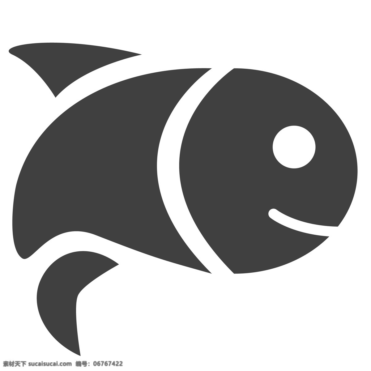 玩耍 的卡 通 小鱼 生活图标 卡通图标 黑色的图标 手机图标 智能图标设计