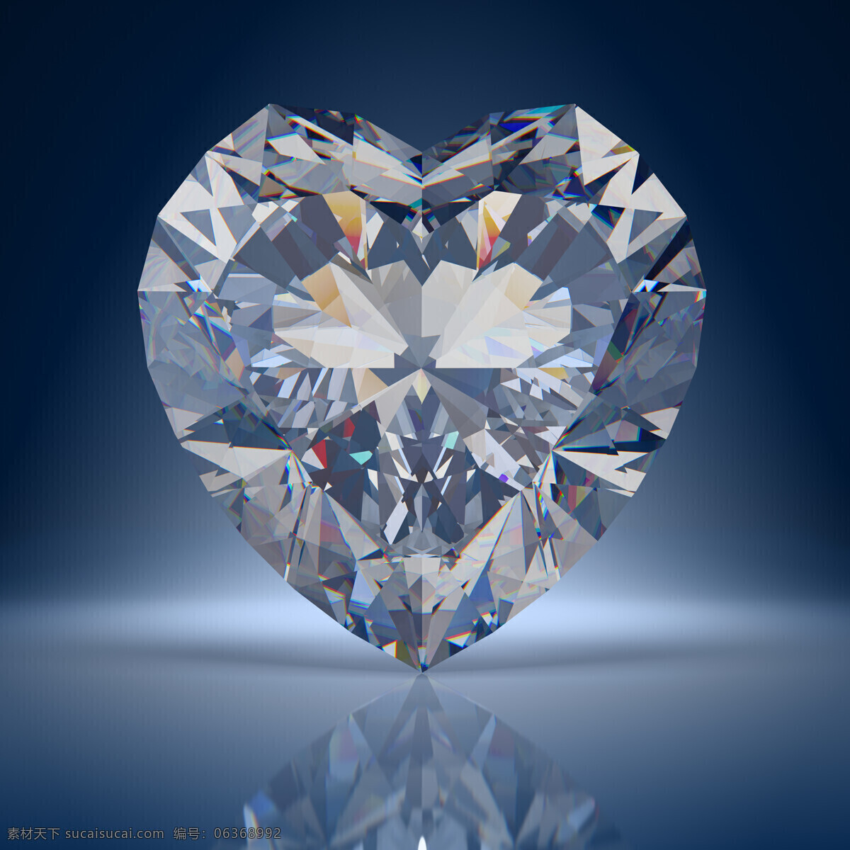 美丽 心形 砖石 心形砖石 倒影 奢侈品 钻石 珠宝 闪闪发亮 珠宝服饰 生活百科 蓝色