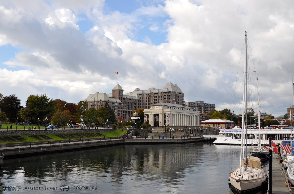 加拿大风光 加拿大 维多利亚 港湾 帆船 游艇 海岸 国外旅游 旅游摄影 灰色