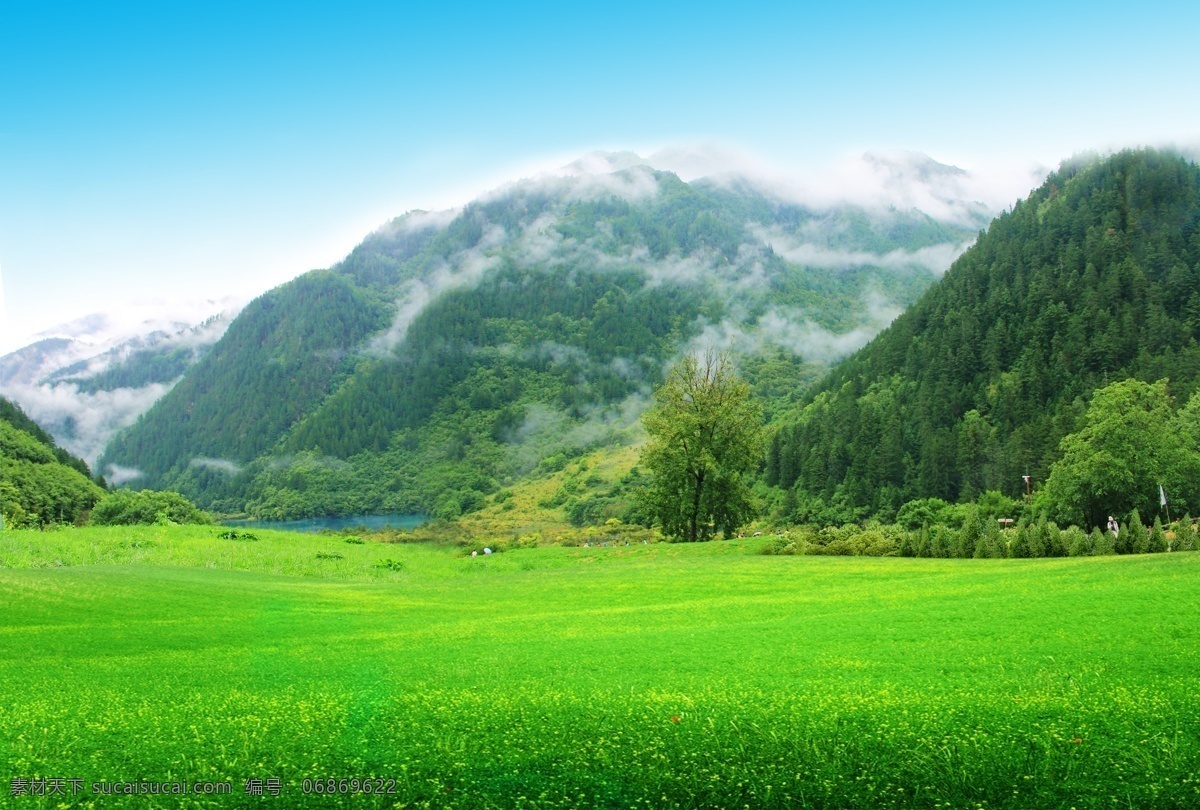 分层 草地 草原 春天 风景 绿山 山 夏季 自然风景 模板下载 源文件 psd源文件